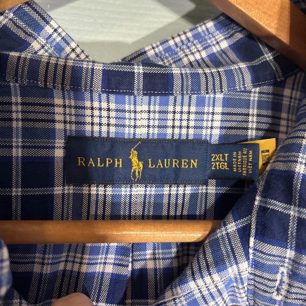 Polo Ralph Lauren Button Down Plaid Dress‎ Shirt Sz XXL Tall. Classic, Preppy.